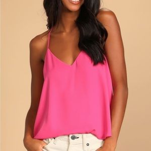 Chic Disposition Magenta Sleeveless T-Back Cami Top